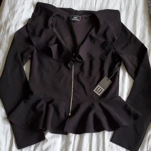 Peplum zip front blouse - size large